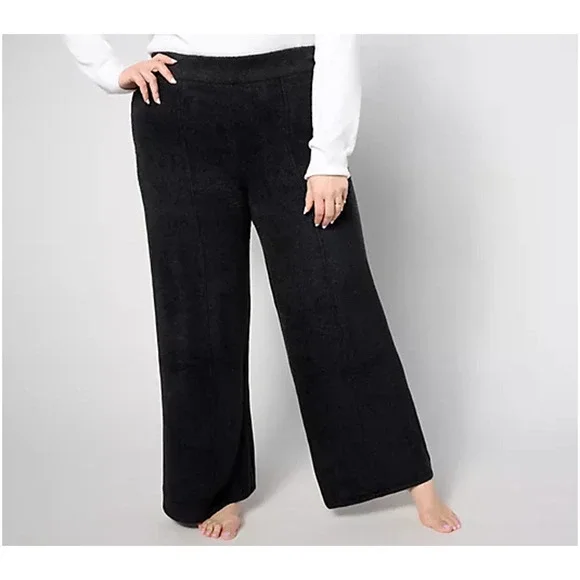 A630188 BAREFOOT DREAMS Regular CozyChic Lite Wide-Leg Seamed Pant Black S - Picture 5 of 6